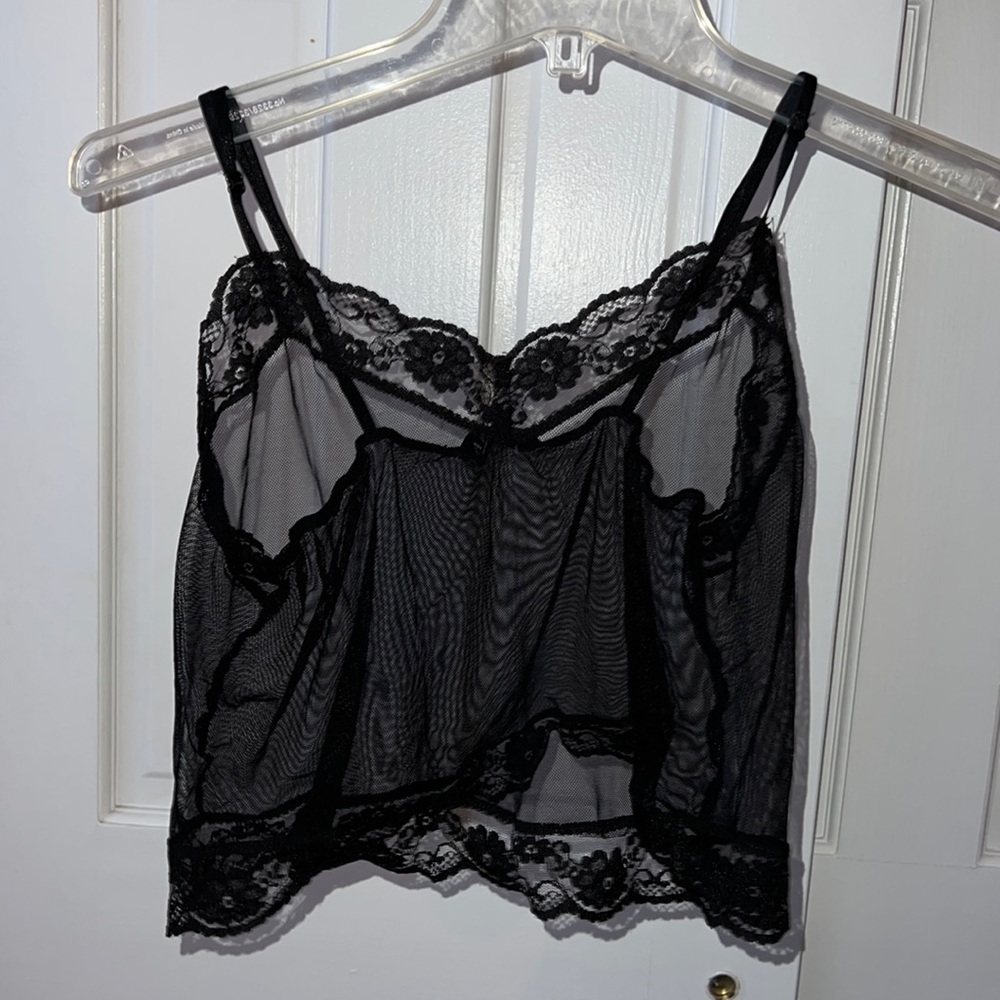 Mesh lace crop top